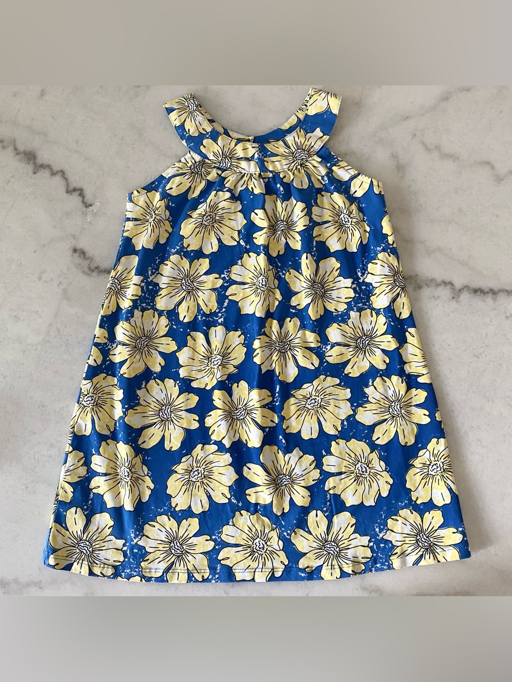 CR Kids Girls' Blue/Yellow Size 5 Floral Sleeveless Summer Dress